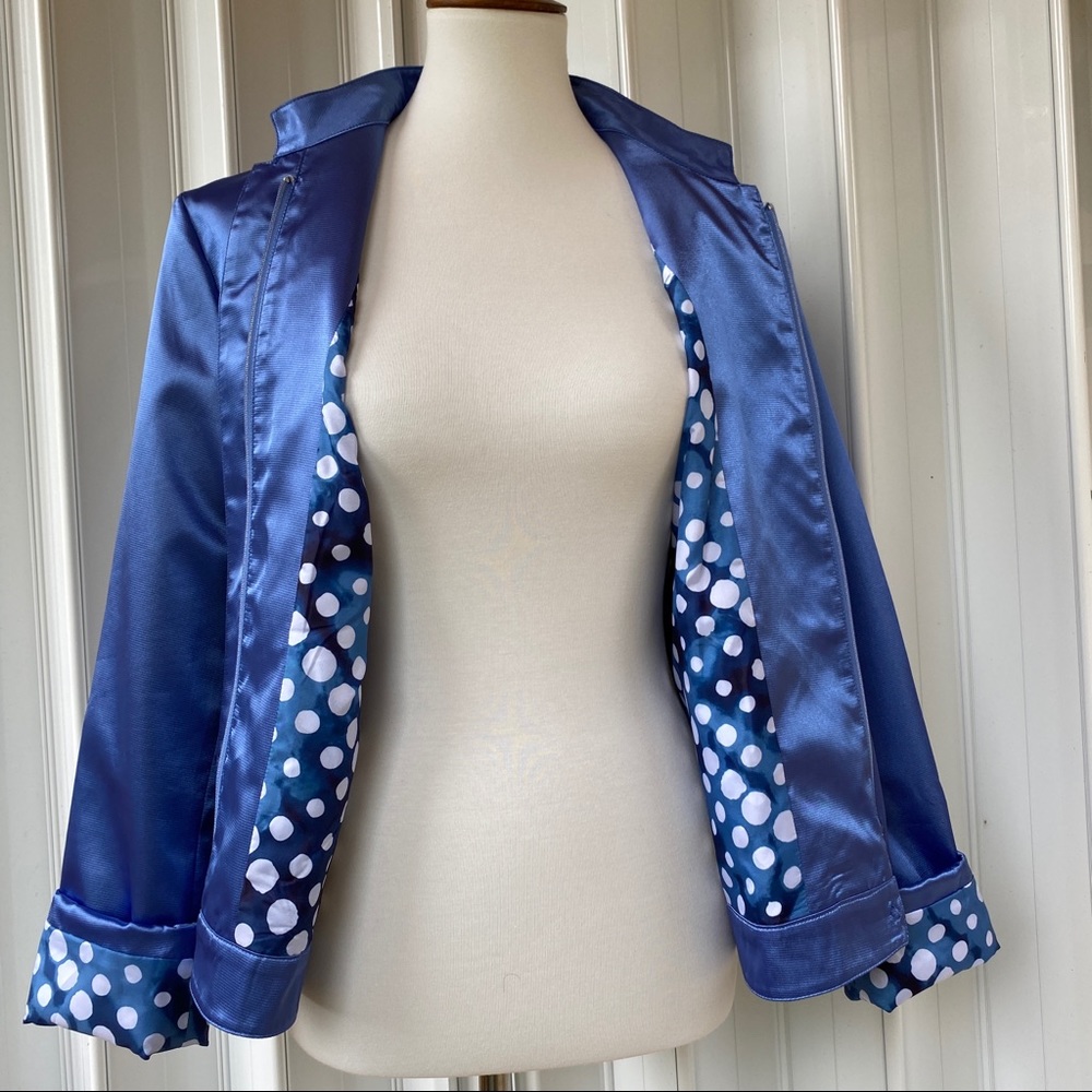 Women’s Classic Blue Zippered Blazer Jacket